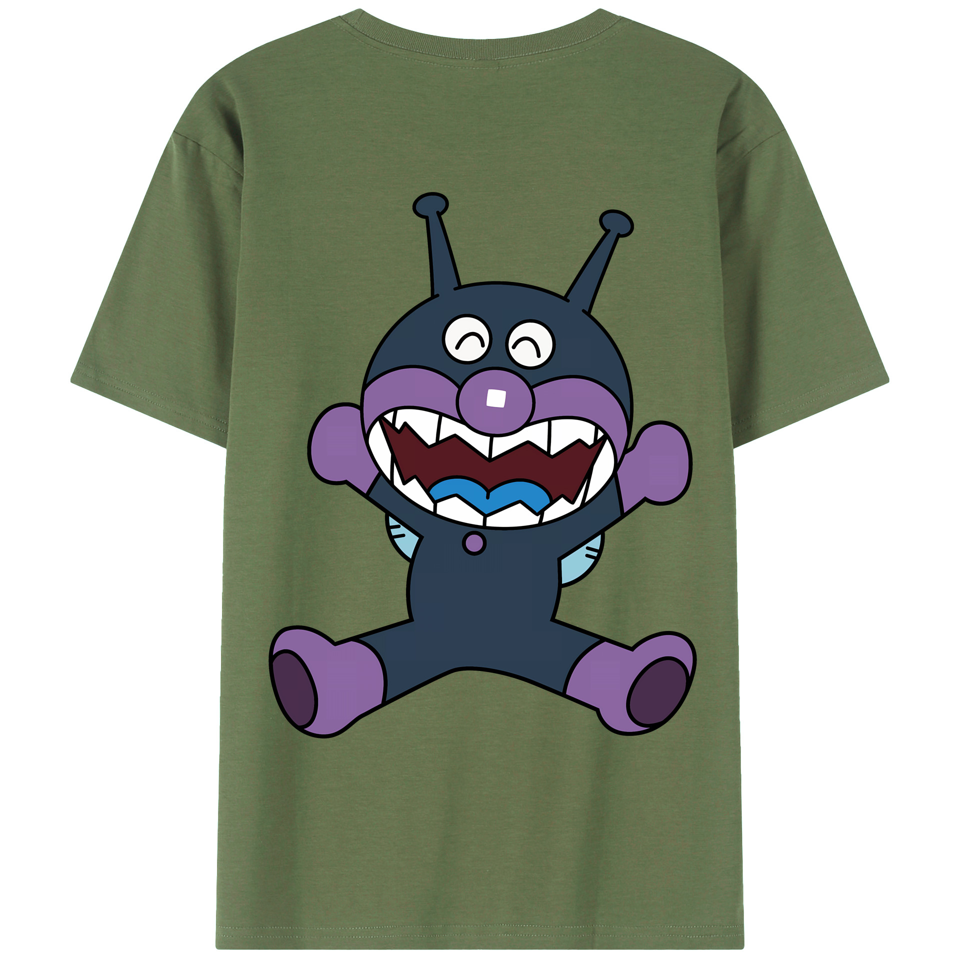 （画像用） アンパンマン Anpanman 綿100％ メンズ半袖Tシャツ（バックプリント） 通気性